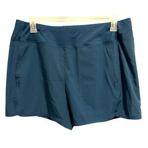 Jockey Sport Womens XL Teal Performance Shorts Moisture Wicking Stretch NEW
